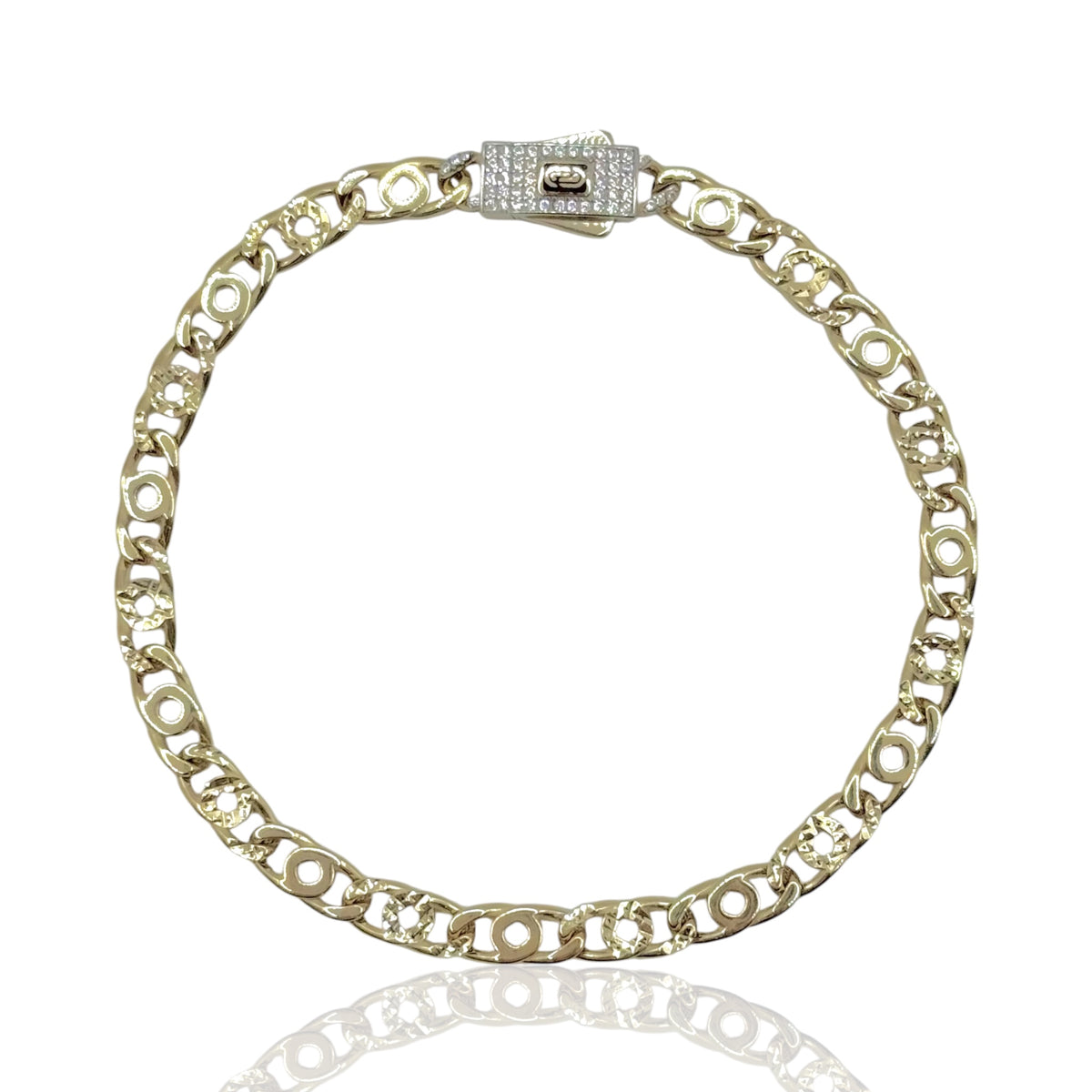 Pulso Italiano Órbita Diamantada Oro 10K