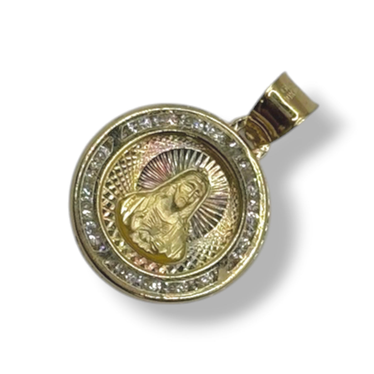 Sagrado Corazón de Jesús con Zirconias Premium Oro 10k