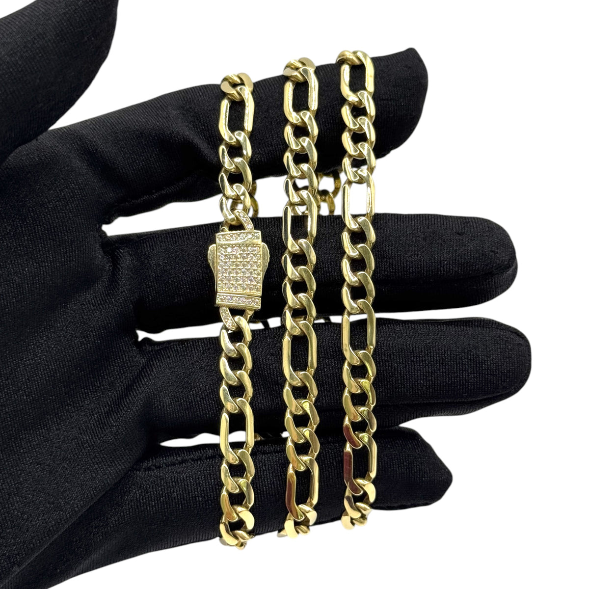 Cadena 3 y 1 Italiana 7 mm en Oro 10k