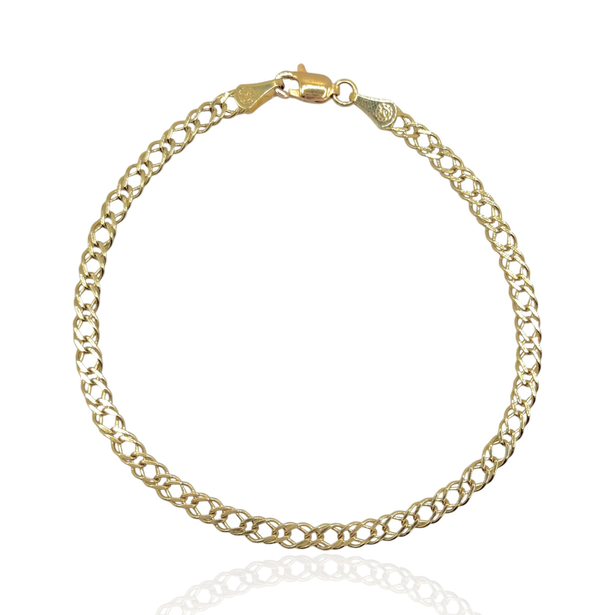 Pulsera Doble Rombo en Oro 10k