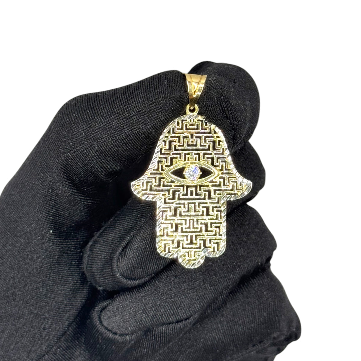 Mano de Fátima con Ojo Protector en Oro 10k