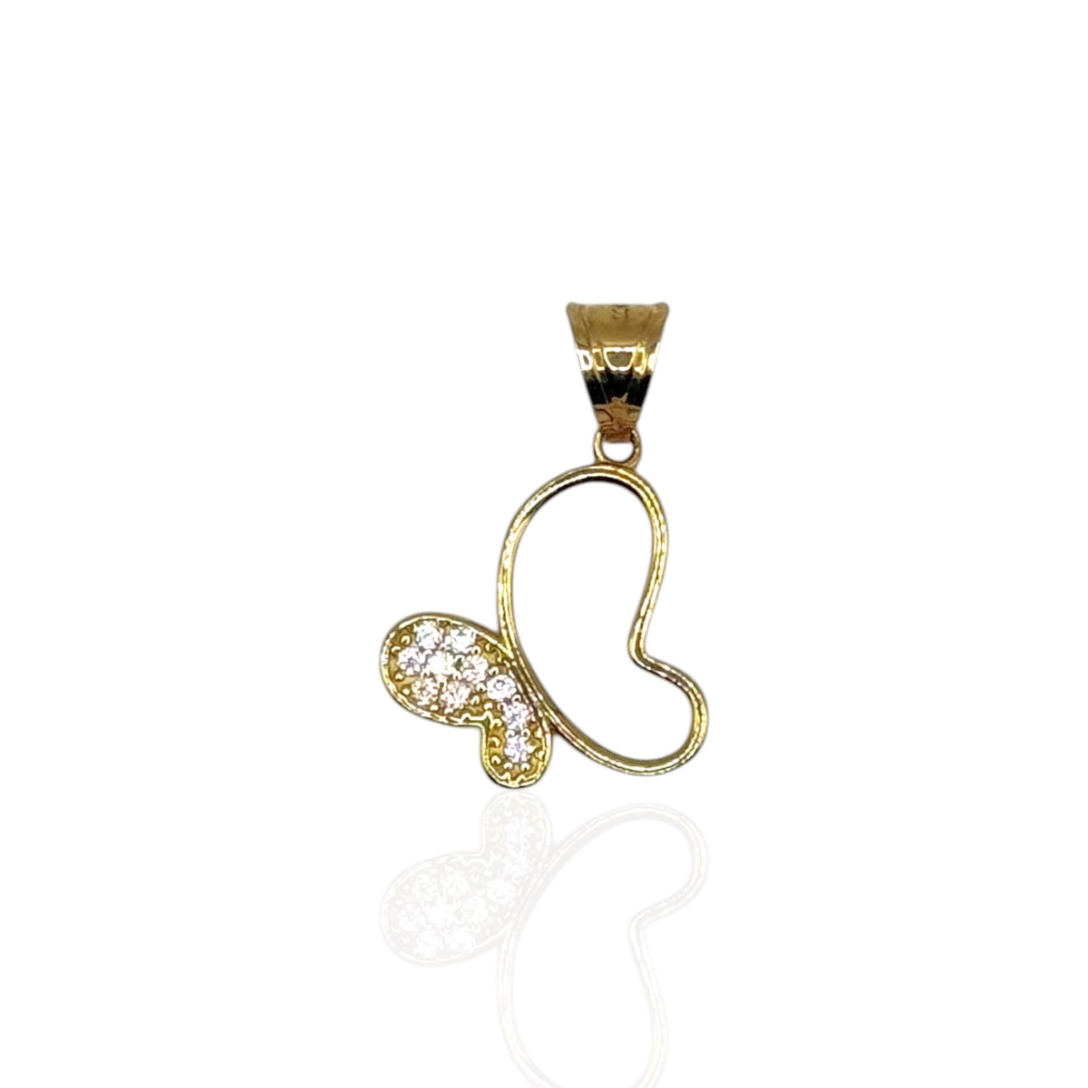 Mariposa con Zirconias en Oro 10k