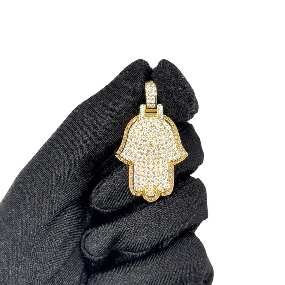 Mano de Fátima Premium con Zirconias en Oro 10k