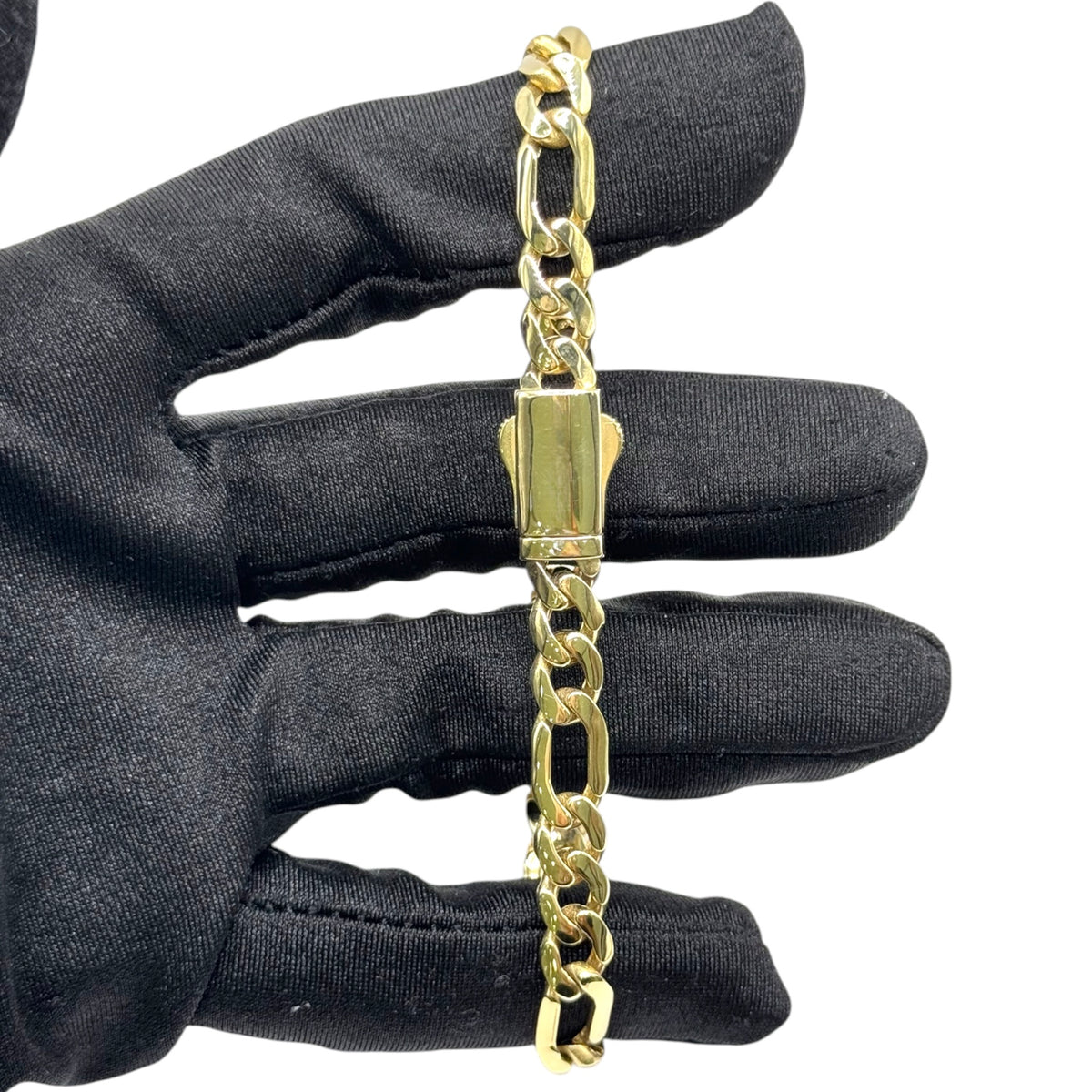 Pulsera 3 y 1 Clásica con Broche Liso en Oro 10k