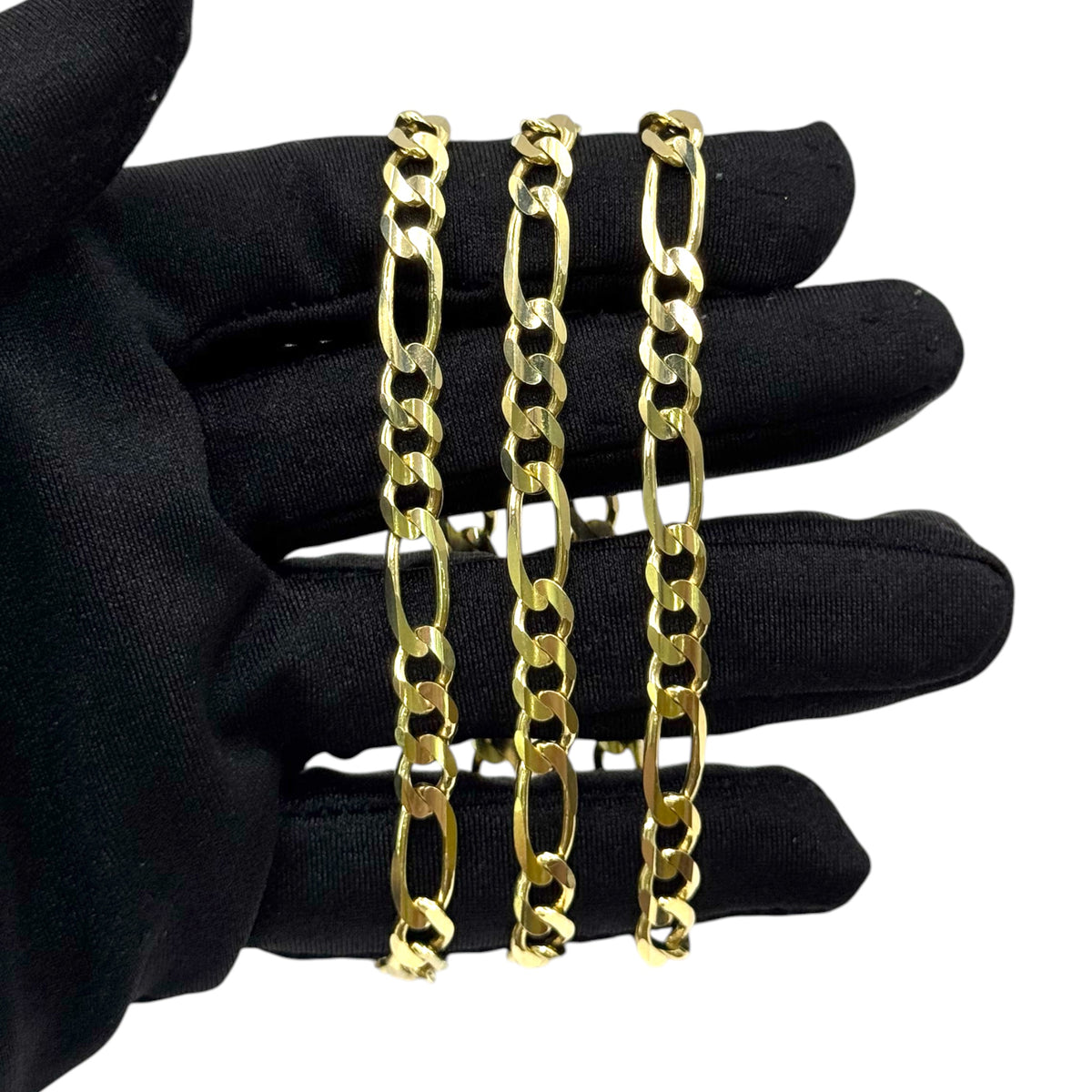 Cadena Sólida 3 y 1 Cerrada de 6mm en Oro 10k