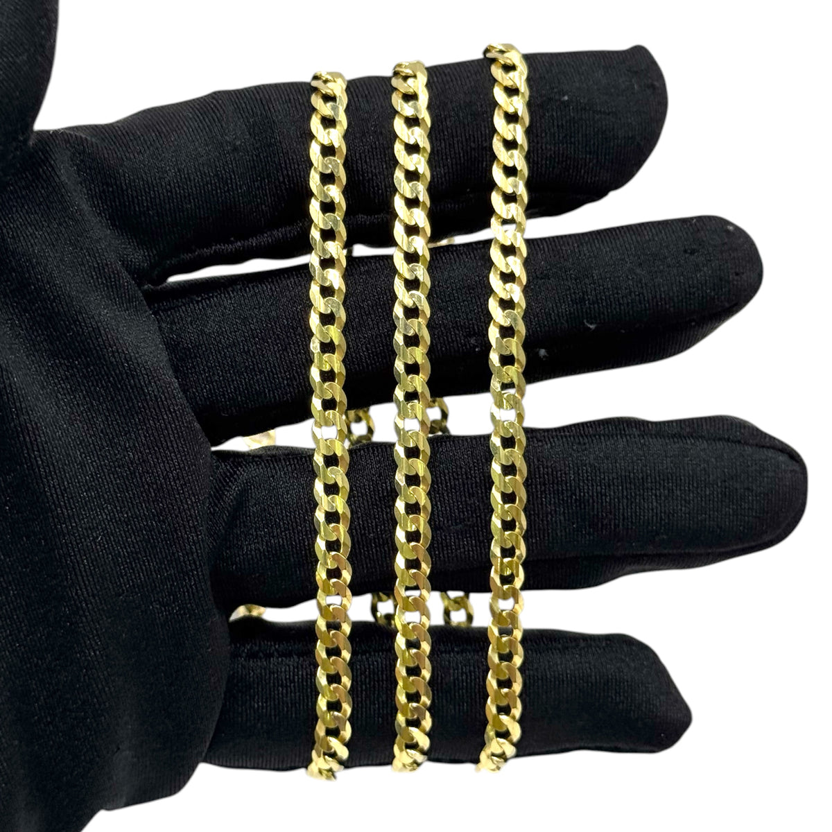 Cadena Sólida Barbada Cerrada de 4mm en Oro 10k