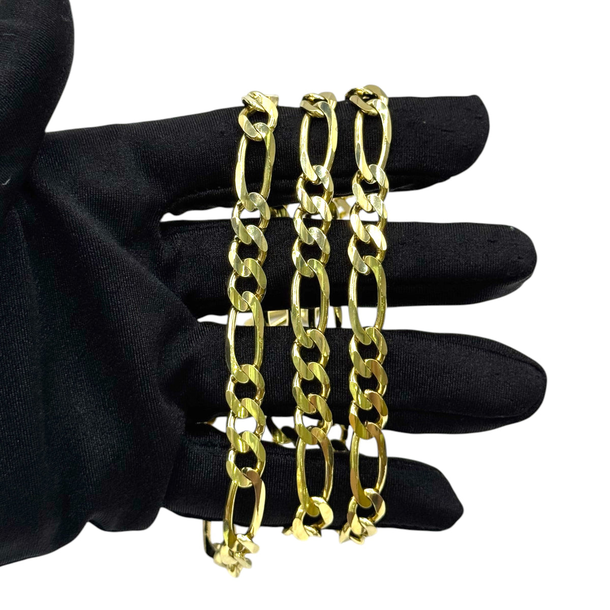 Cadena Sólida 3 y 1 Cerrada de 7.5mm en Oro 10k