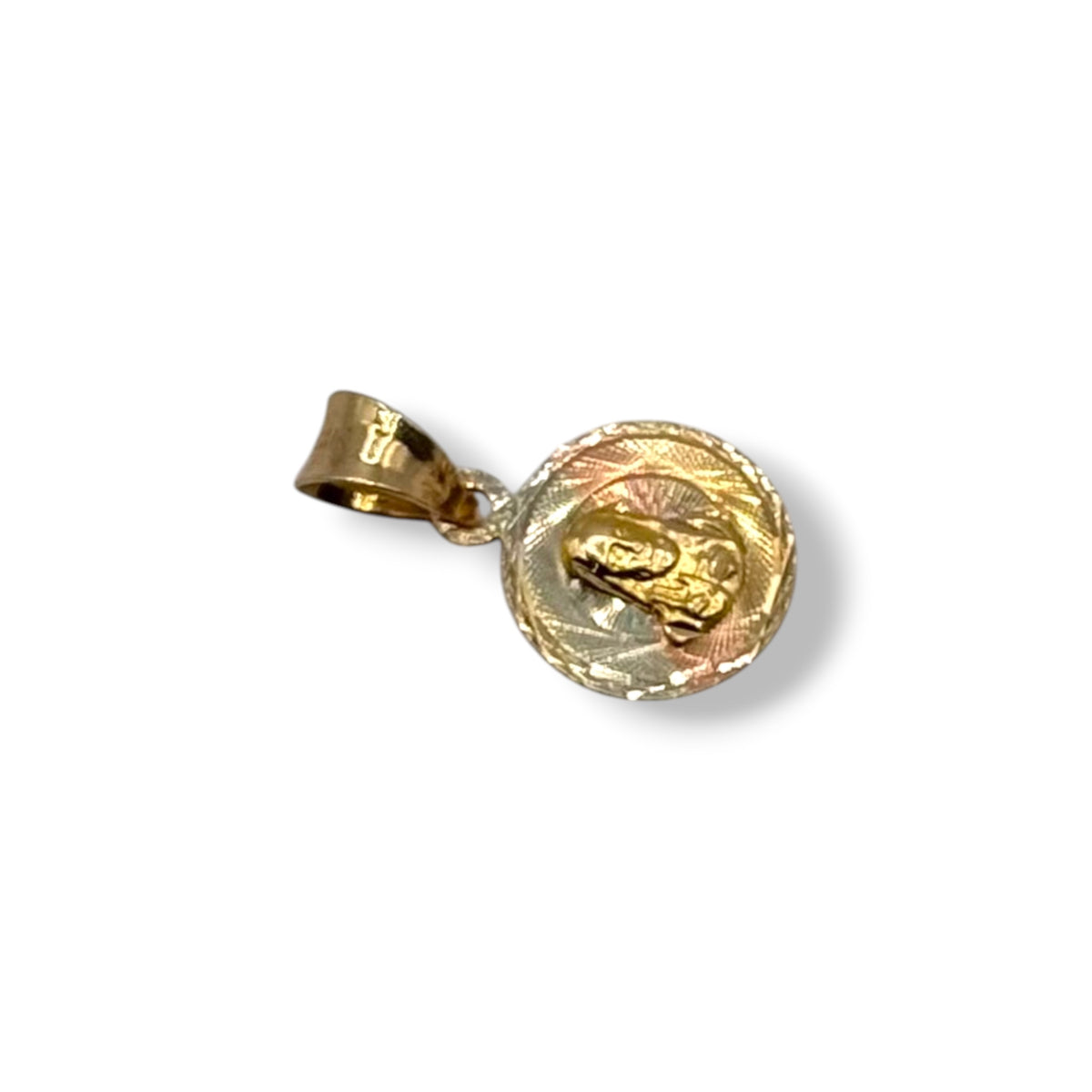 Medalla Divino Rostro Tricolor Chica en Oro 14k