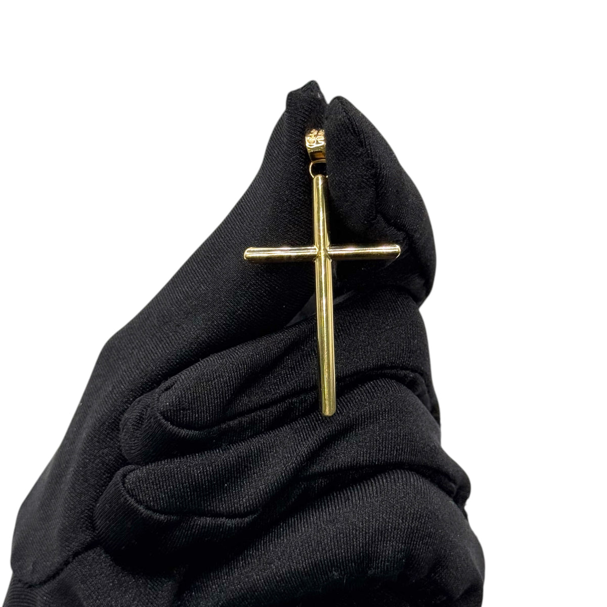 Crucifijo Tubular Clásico Extra Grande en Oro 14k