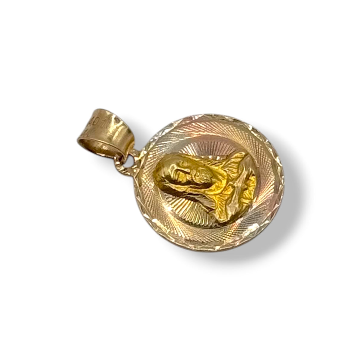 Medalla Divino Rostro Tricolor Grande en Oro 14k