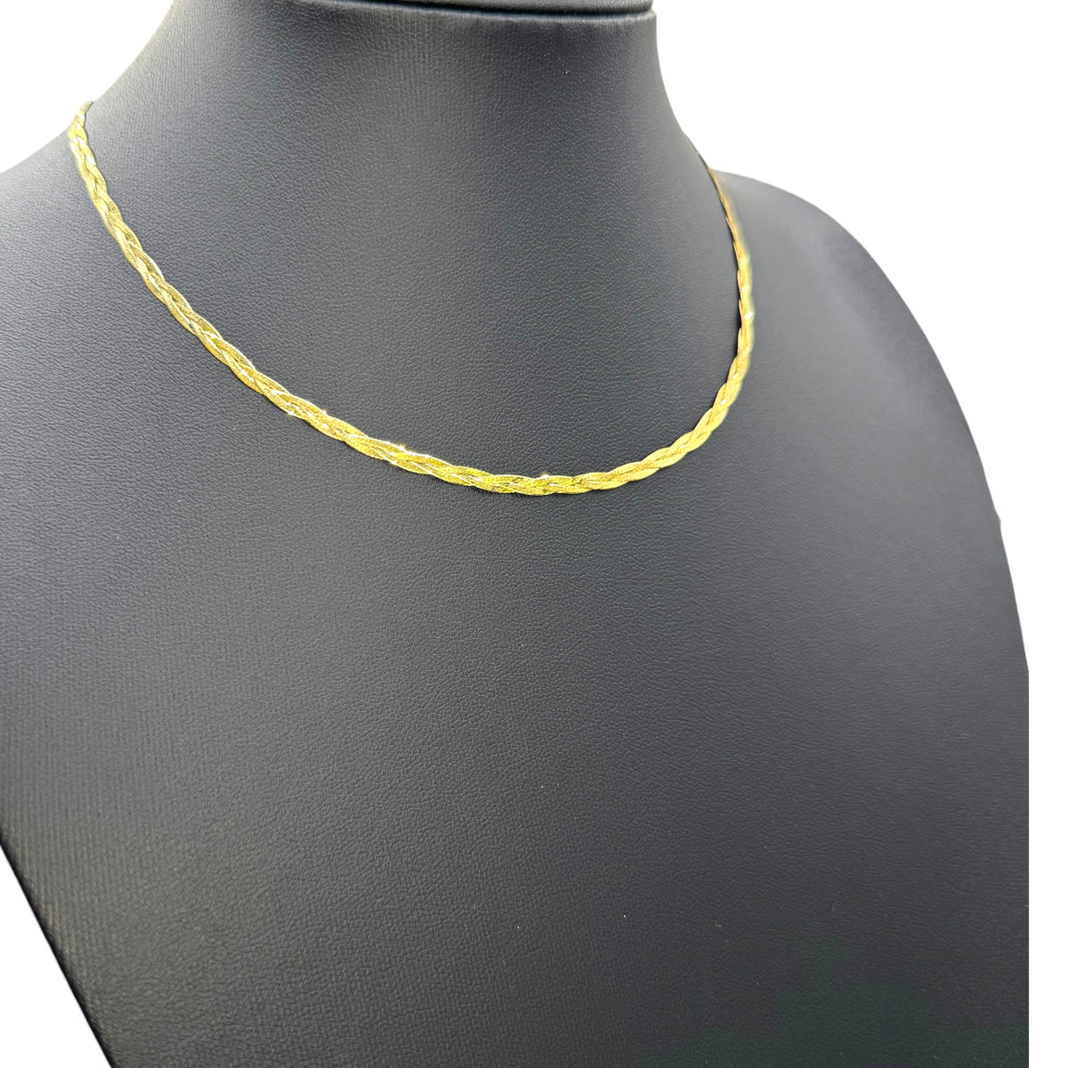 Cadena Trenzada Diamantada en Oro 10k