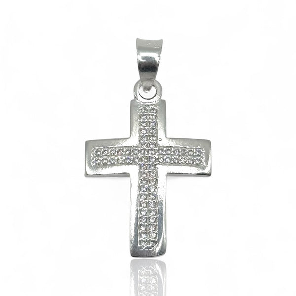 Cruz Sobria con Pavé de Circonias