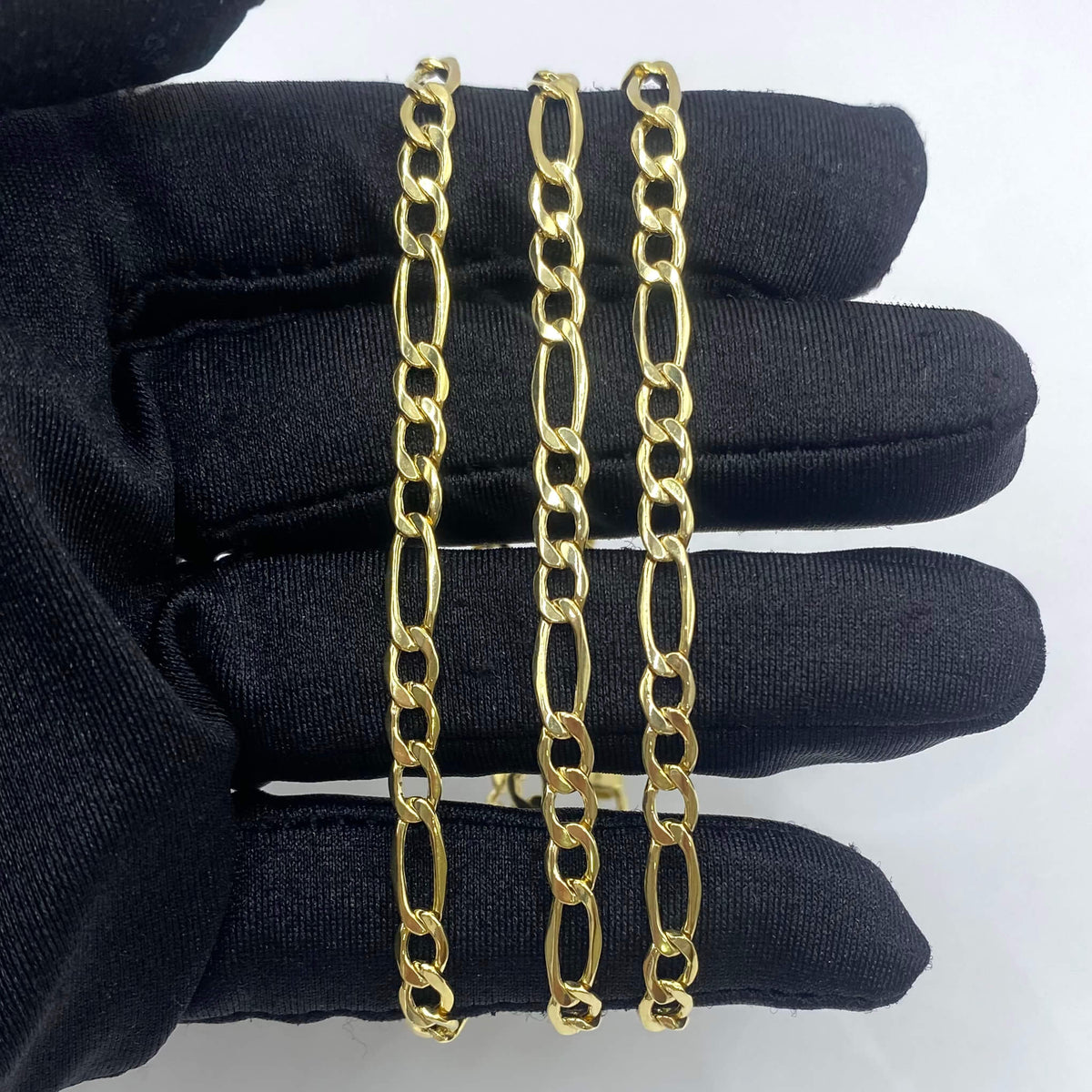 Cadena 3 y 1 Mediana Oro 10K Italiana