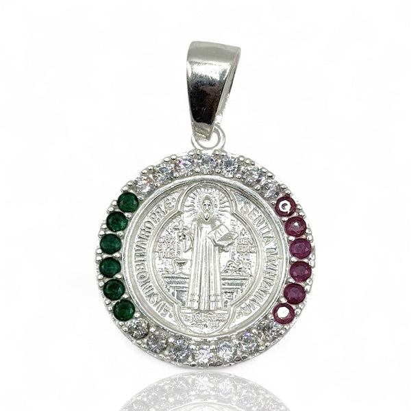 Medalla San Benito Tricolor (Zirconia)