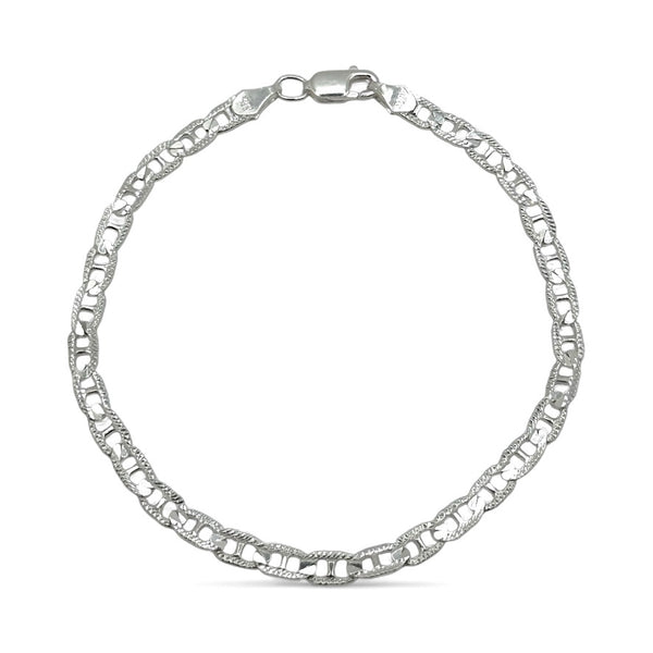 Pulsera Ancla Martillada Diamantada XS