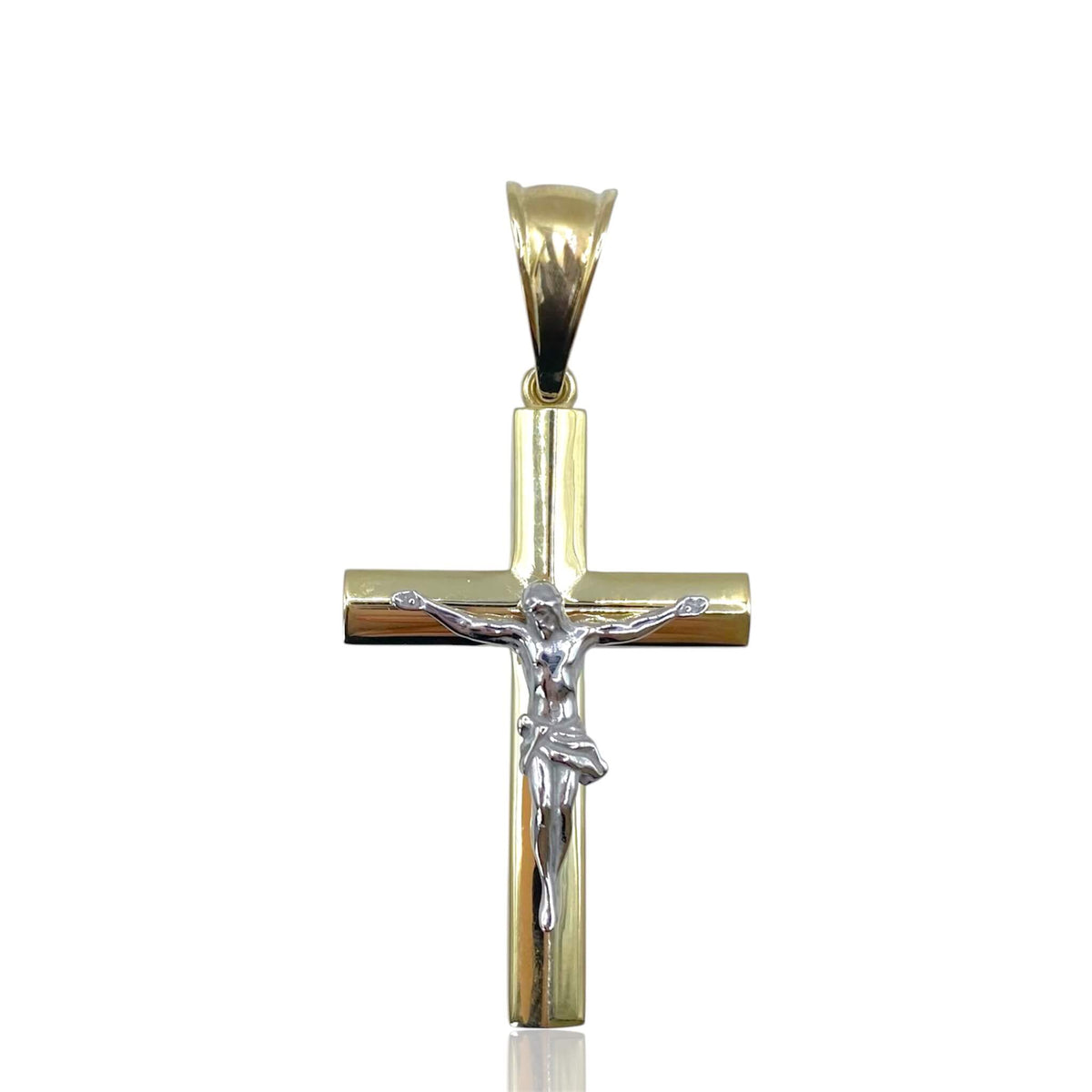 Cruz con Cristo Bitono en Oro 10k