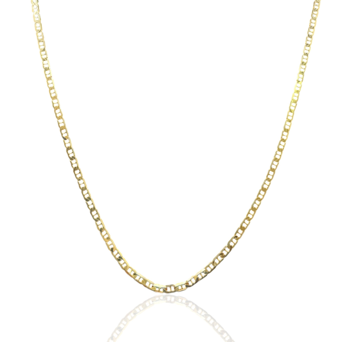 Cadena Ancla Martillada Lisa Oro 10K
