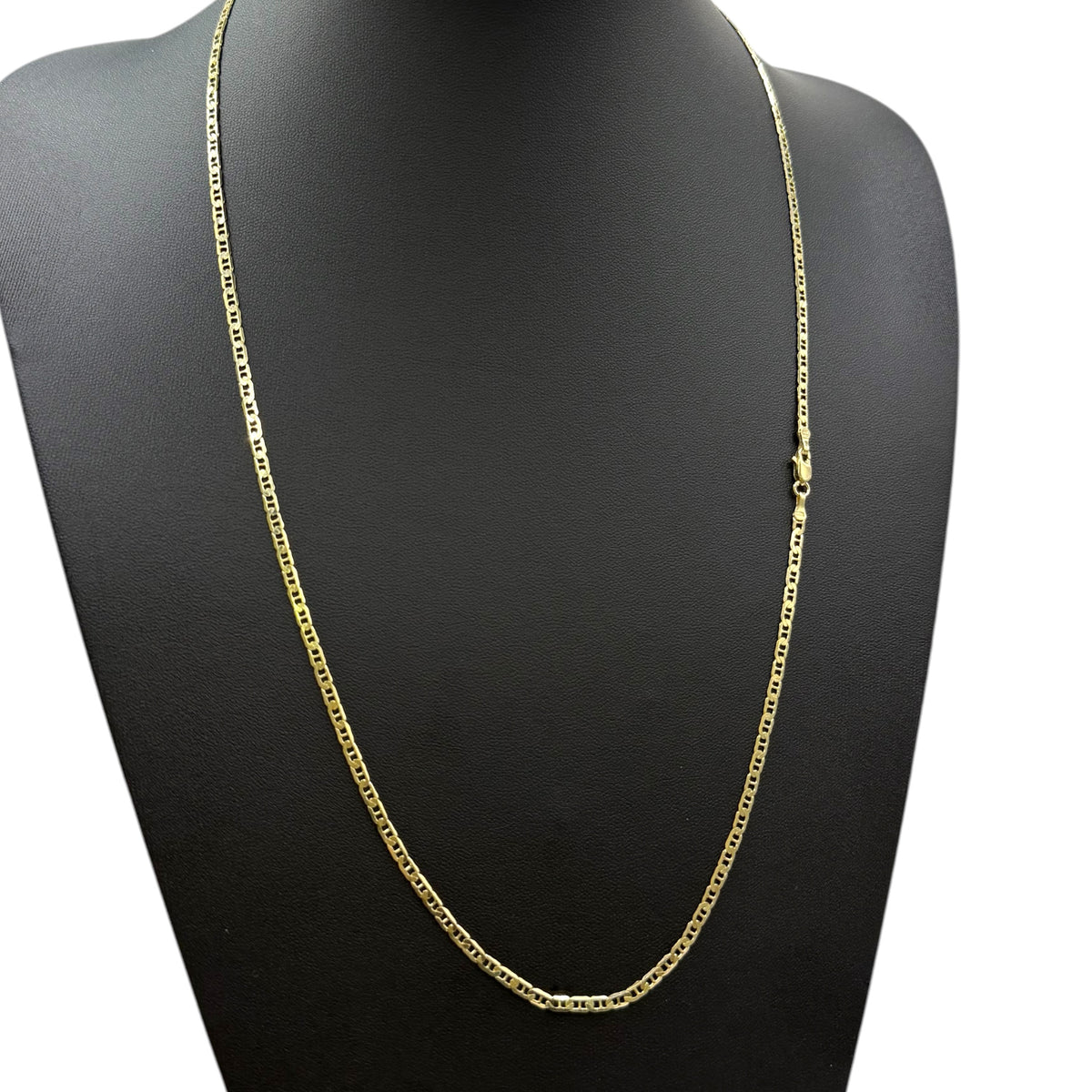Cadena Ancla Martillada Lisa Oro 10K