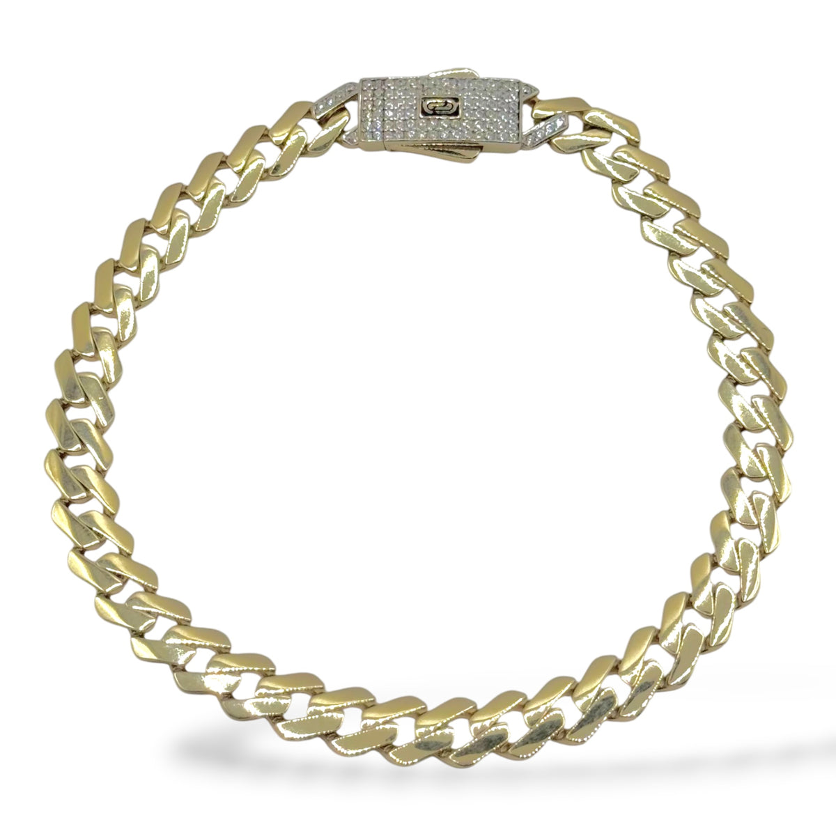 Pulso Cuban White Deluxe Oro 10K
