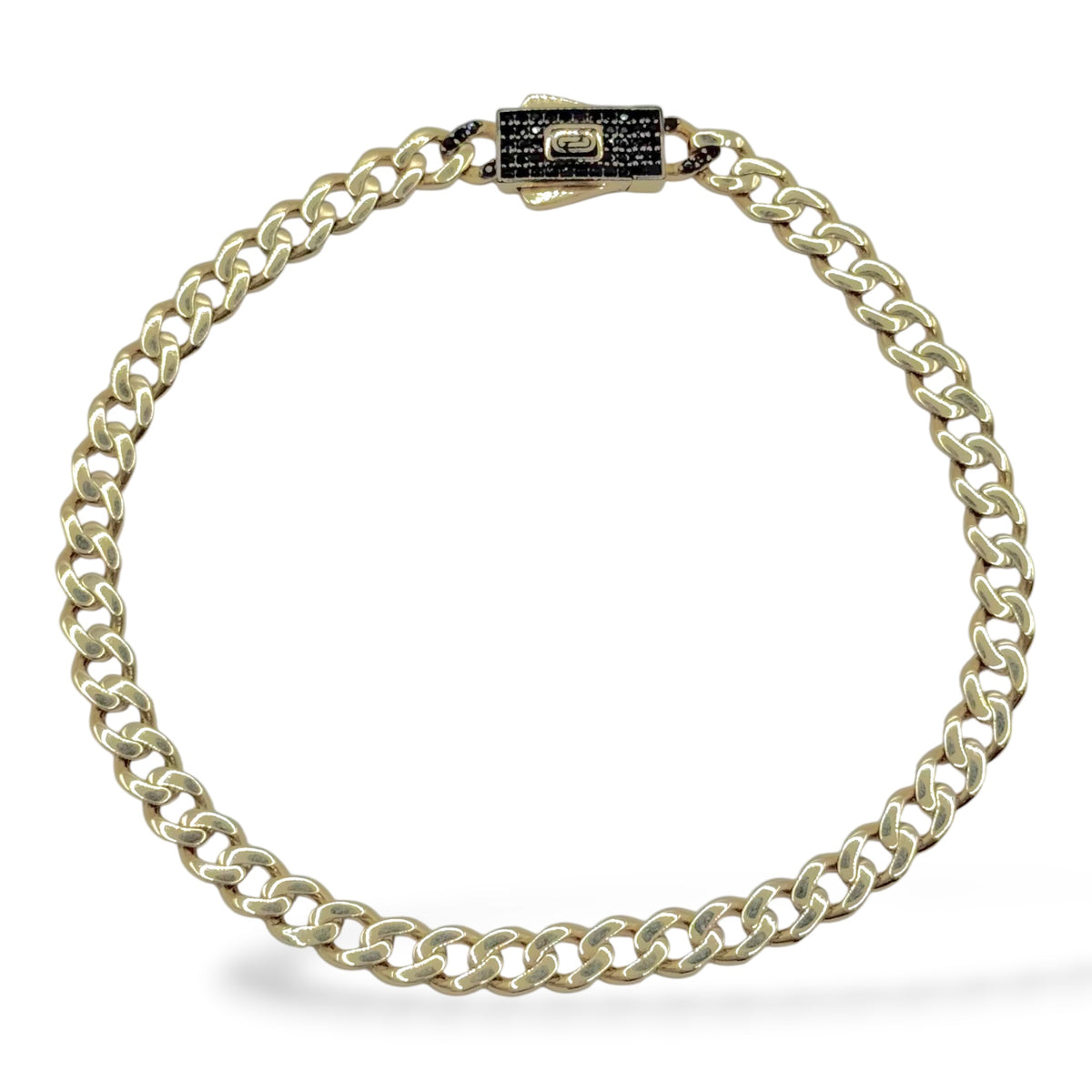 Pulso Cuban Black 5mm Oro 10k