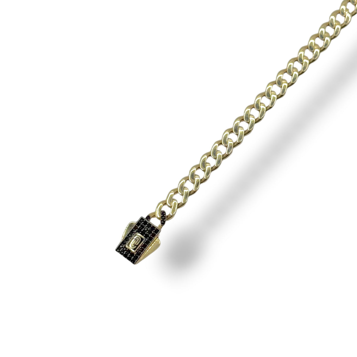 Pulso Cuban Black 5mm Oro 10k