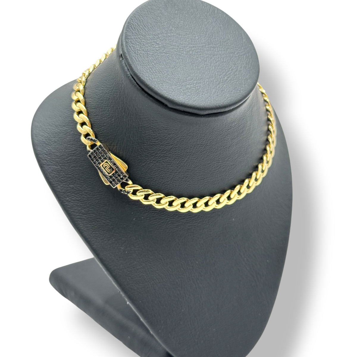Pulso Cuban Black 5mm Oro 10k