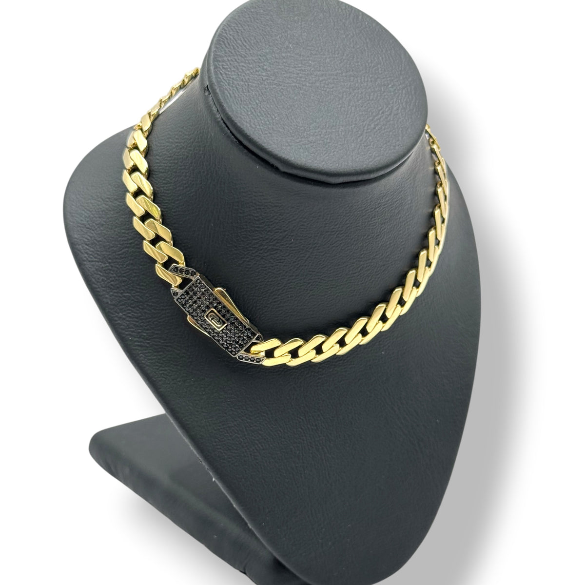 Pulso Cuban Black Prestige Oro 10K