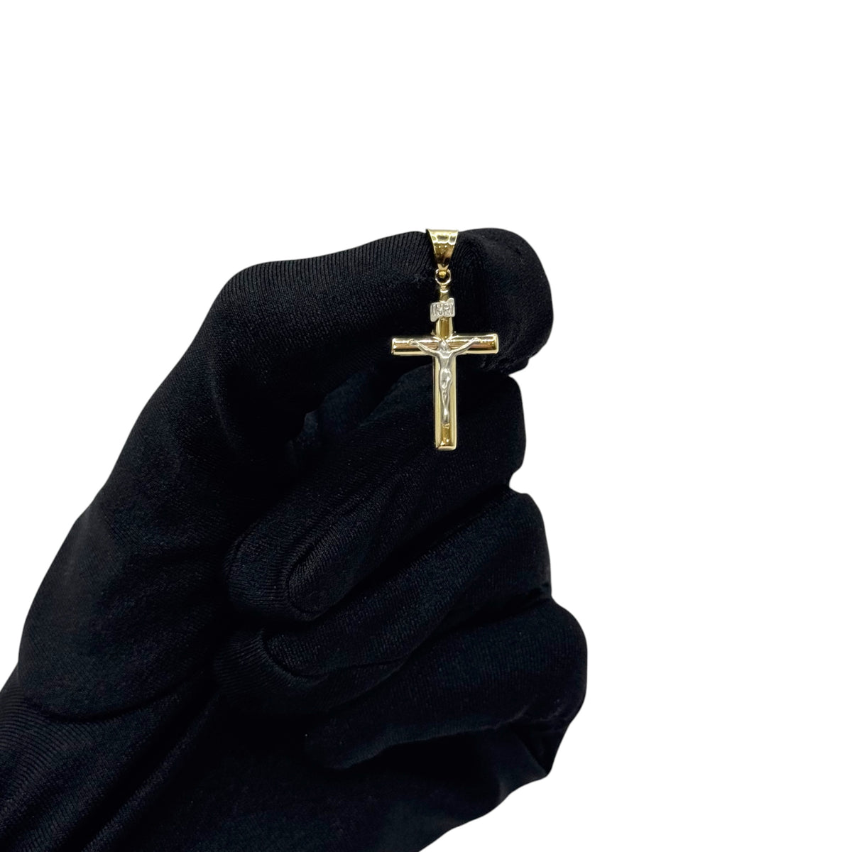 Cruz Cristo Pavé Royale en Oro 10K