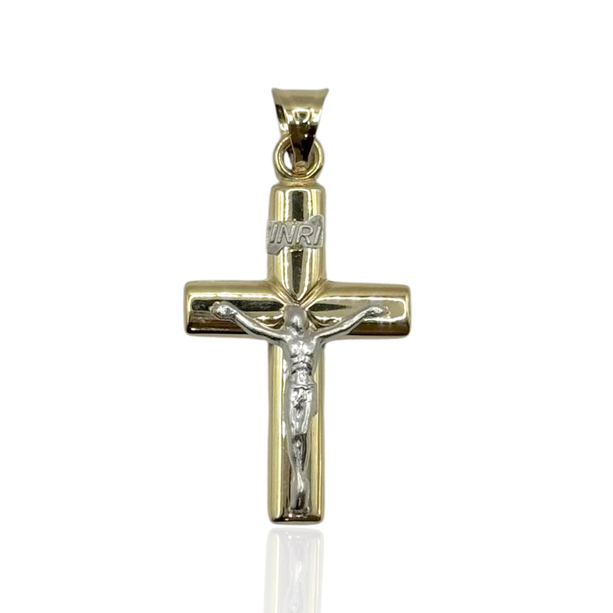 Cruz Tallada Heritage INRI en Oro 10K