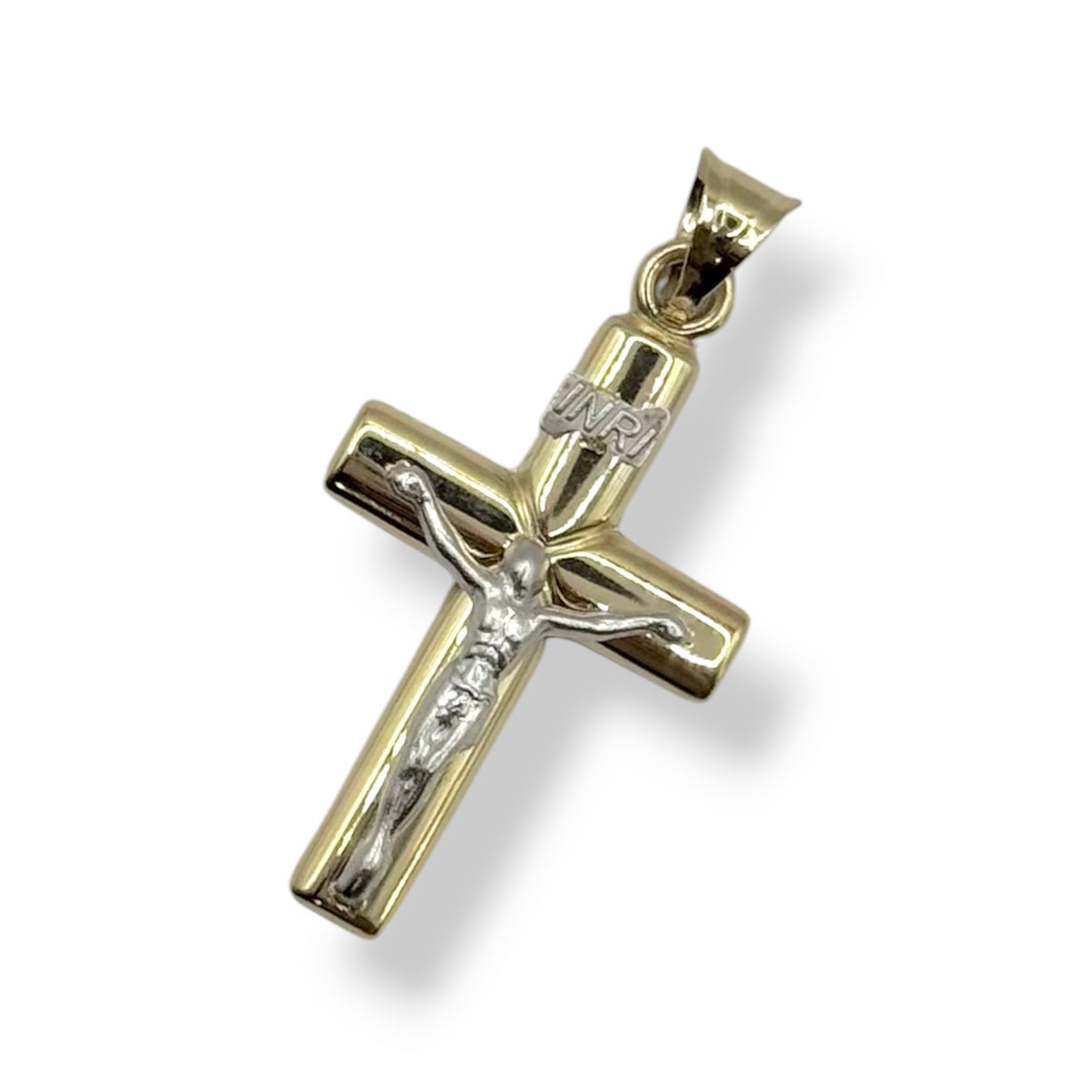 Cruz Tallada Heritage INRI en Oro 10K