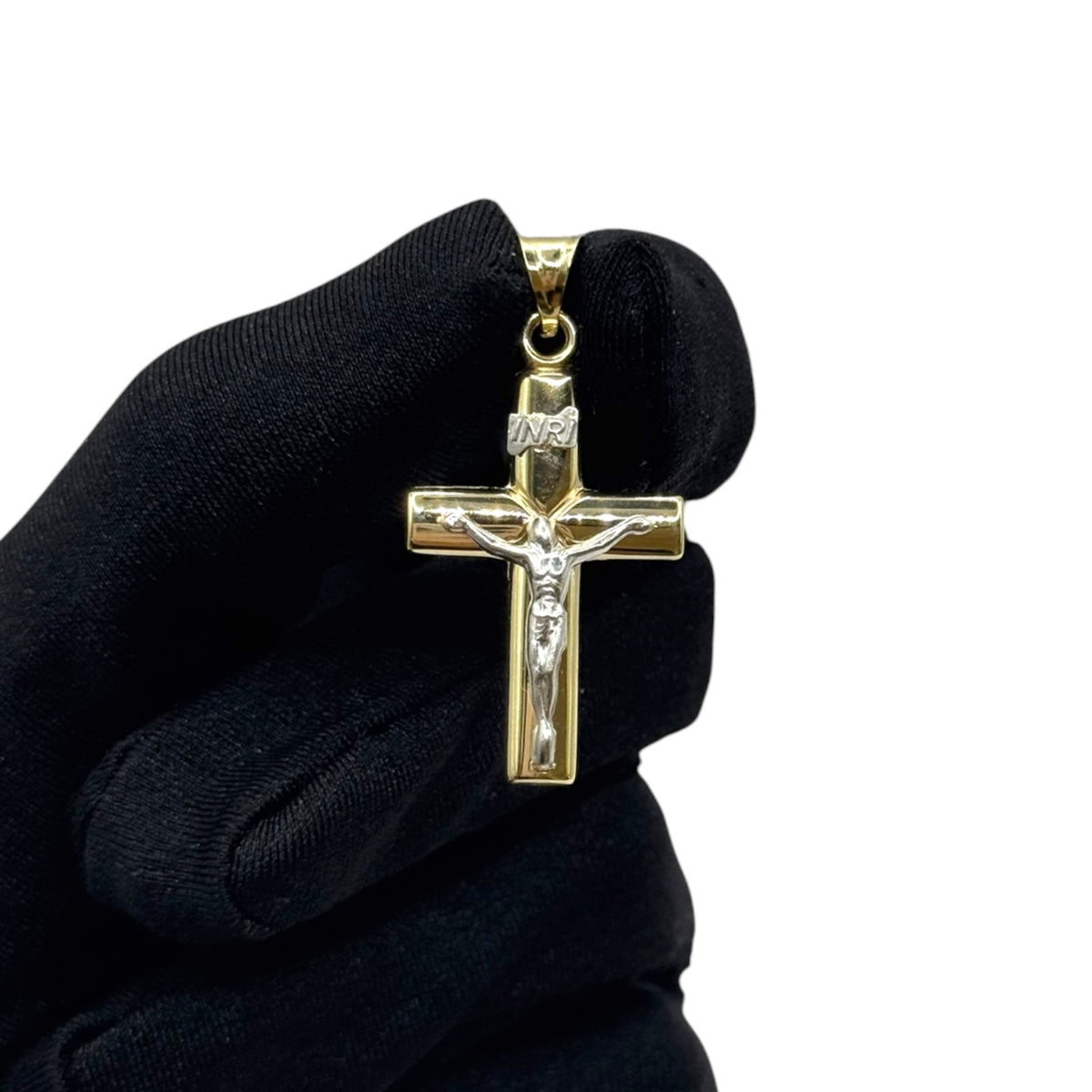 Cruz Tallada Heritage INRI en Oro 10K