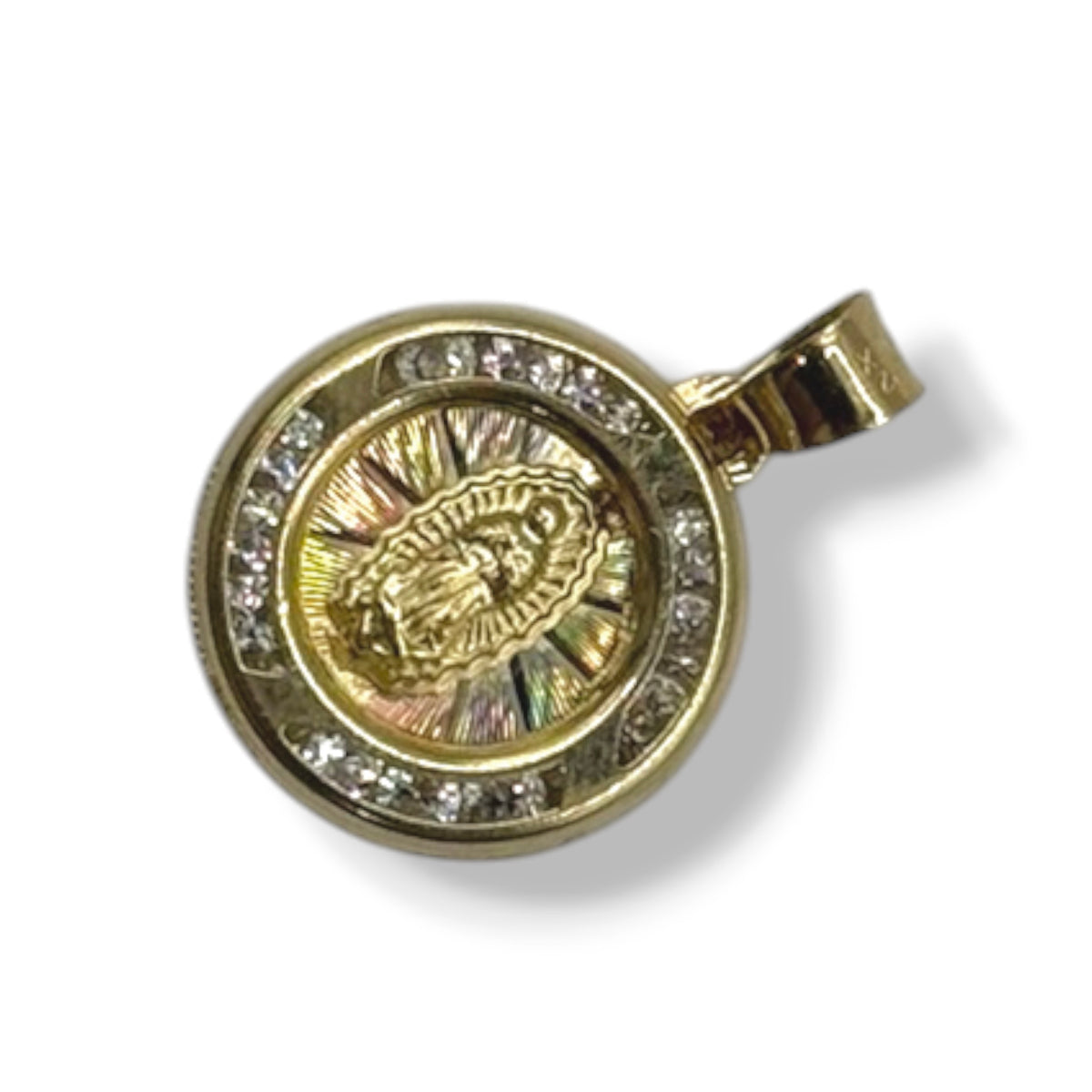 Virgen de Guadalupe con Zirconias Premium en Oro 10k