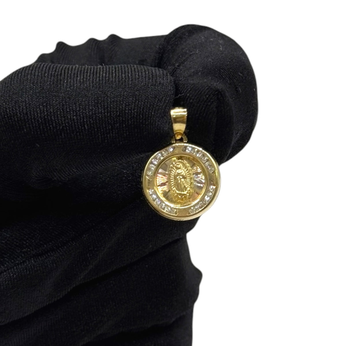 Virgen de Guadalupe con Zirconias Premium en Oro 10k