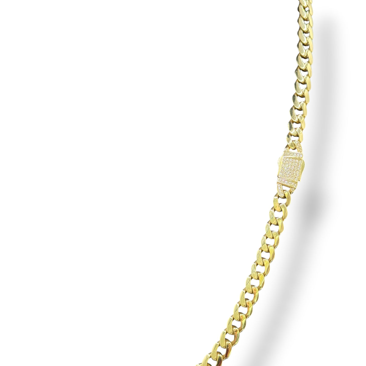 Cadena Barbada Italiana 7 mm en Oro 10k
