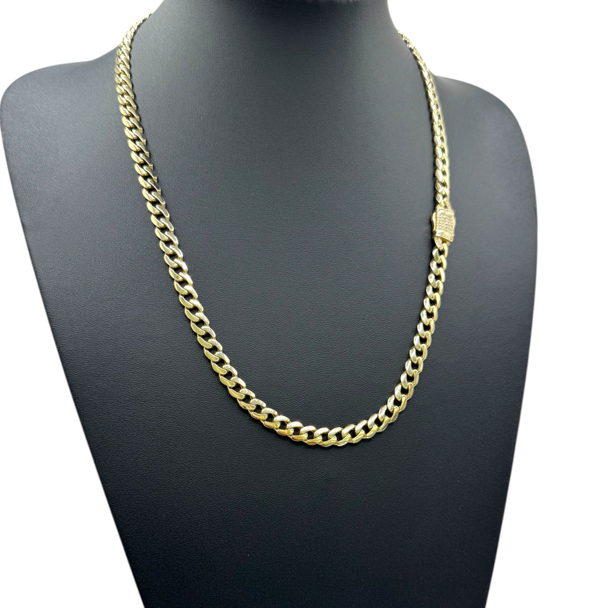 Cadena Barbada Italiana 7 mm en Oro 10k