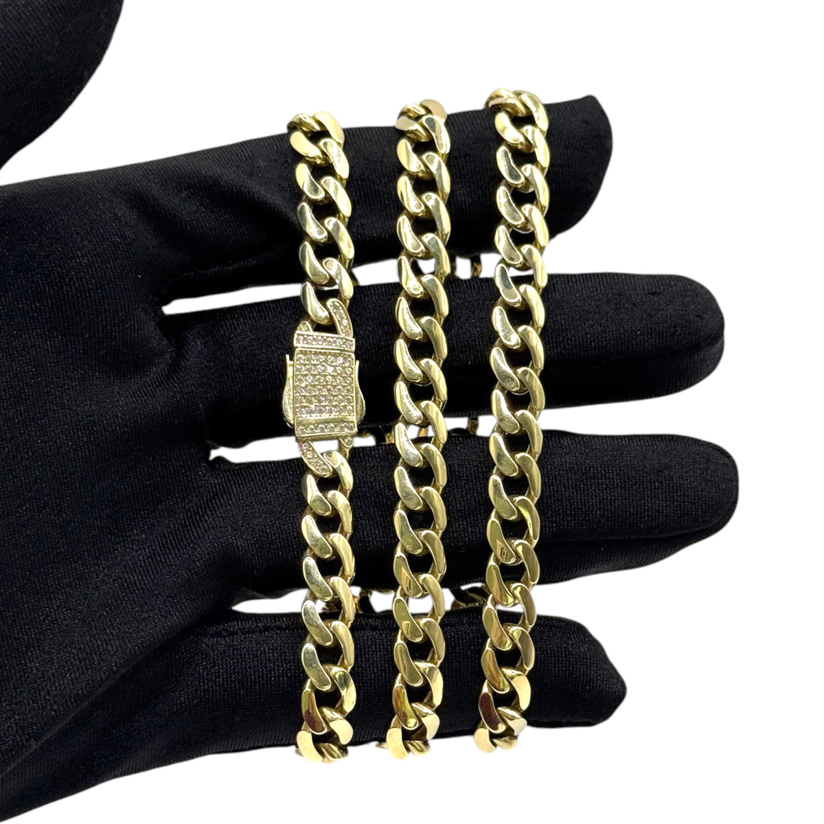 Cadena Barbada Italiana 7 mm en Oro 10k