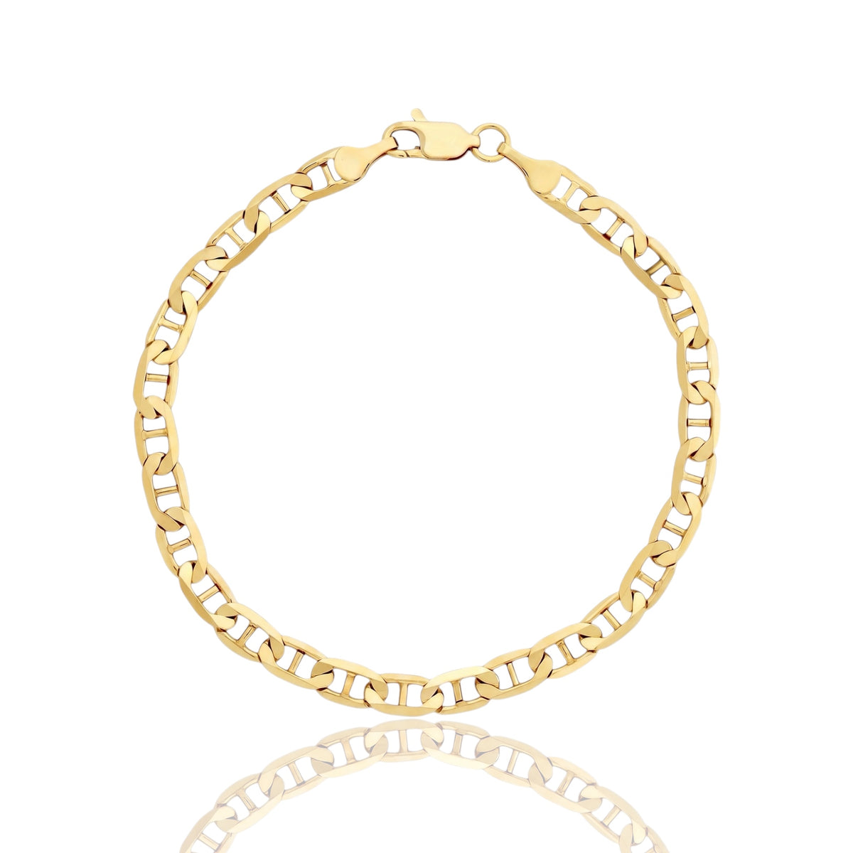 Pulsera Ancla Martillada Ancho en Oro 10k