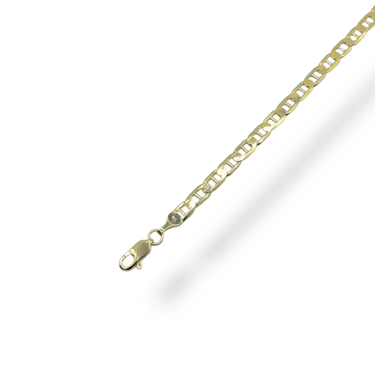 Pulsera Ancla Martillada Ancho en Oro 10k