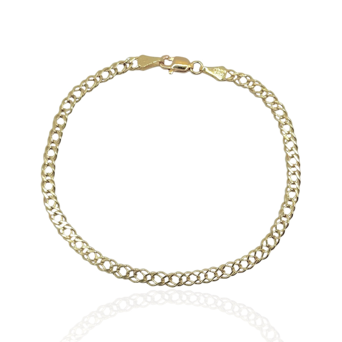 Pulsera Doble Rombo 21cm en Oro 10k