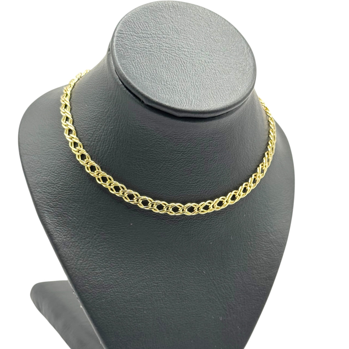 Pulsera Doble Rombo 21cm en Oro 10k