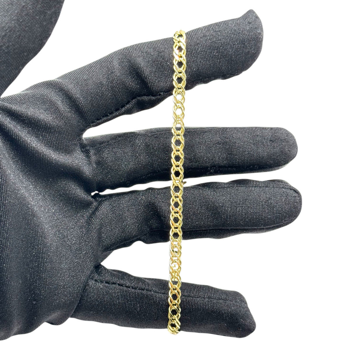 Pulsera Doble Rombo 21cm en Oro 10k