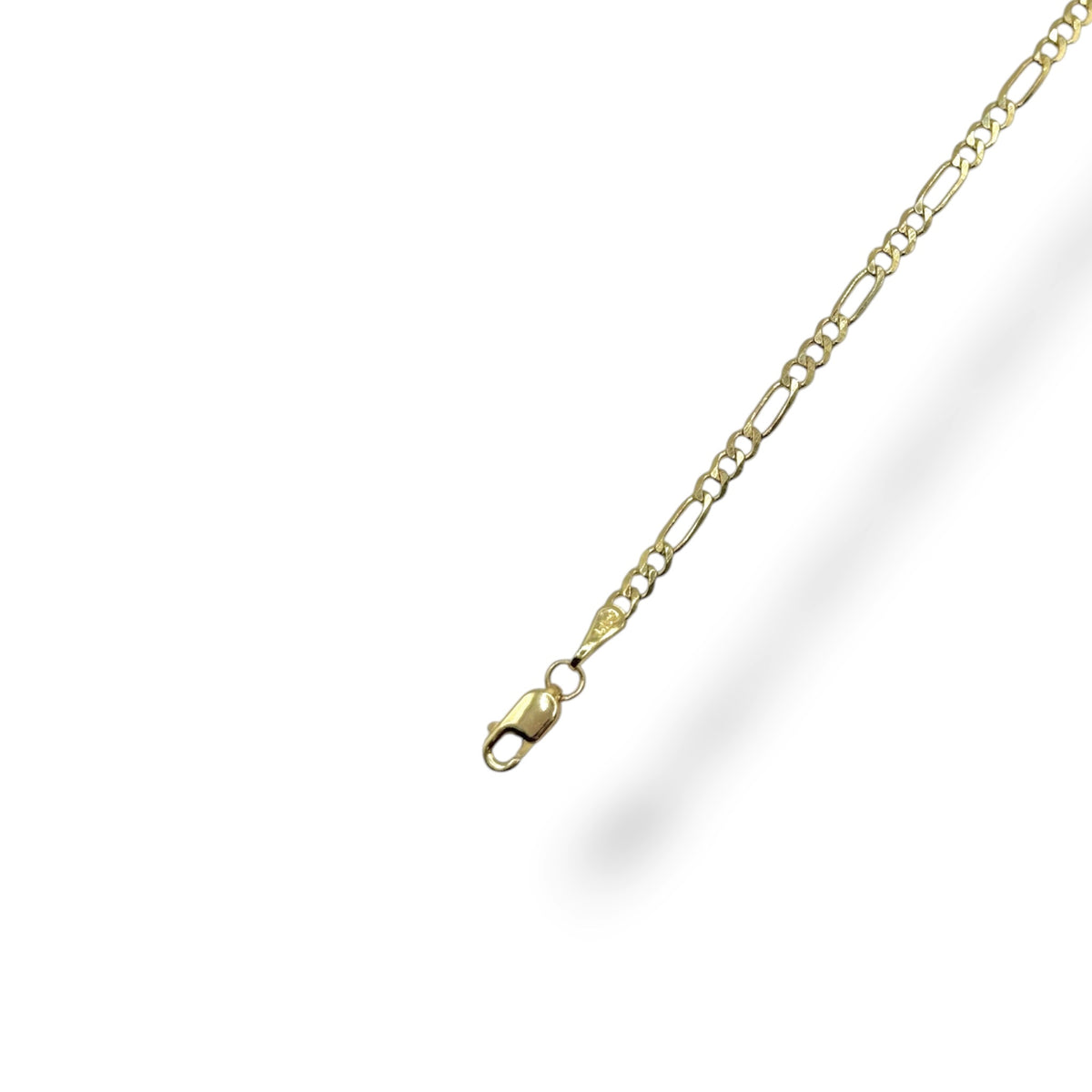 Pulsera 3 y 1 de 18cm y 2.5mm en Oro 10k