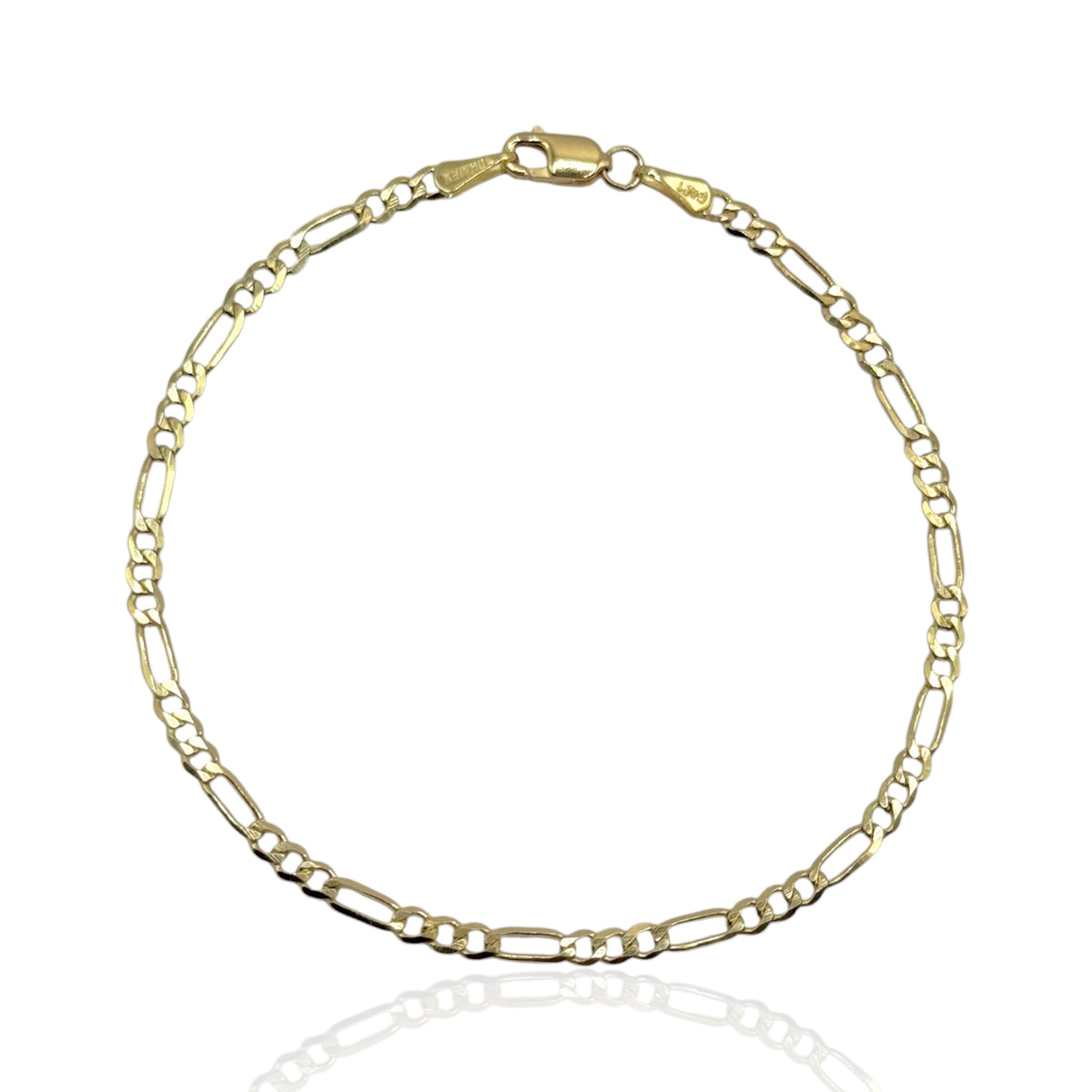 Pulsera 3 y 1 de 18cm y 2.5mm en Oro 10k