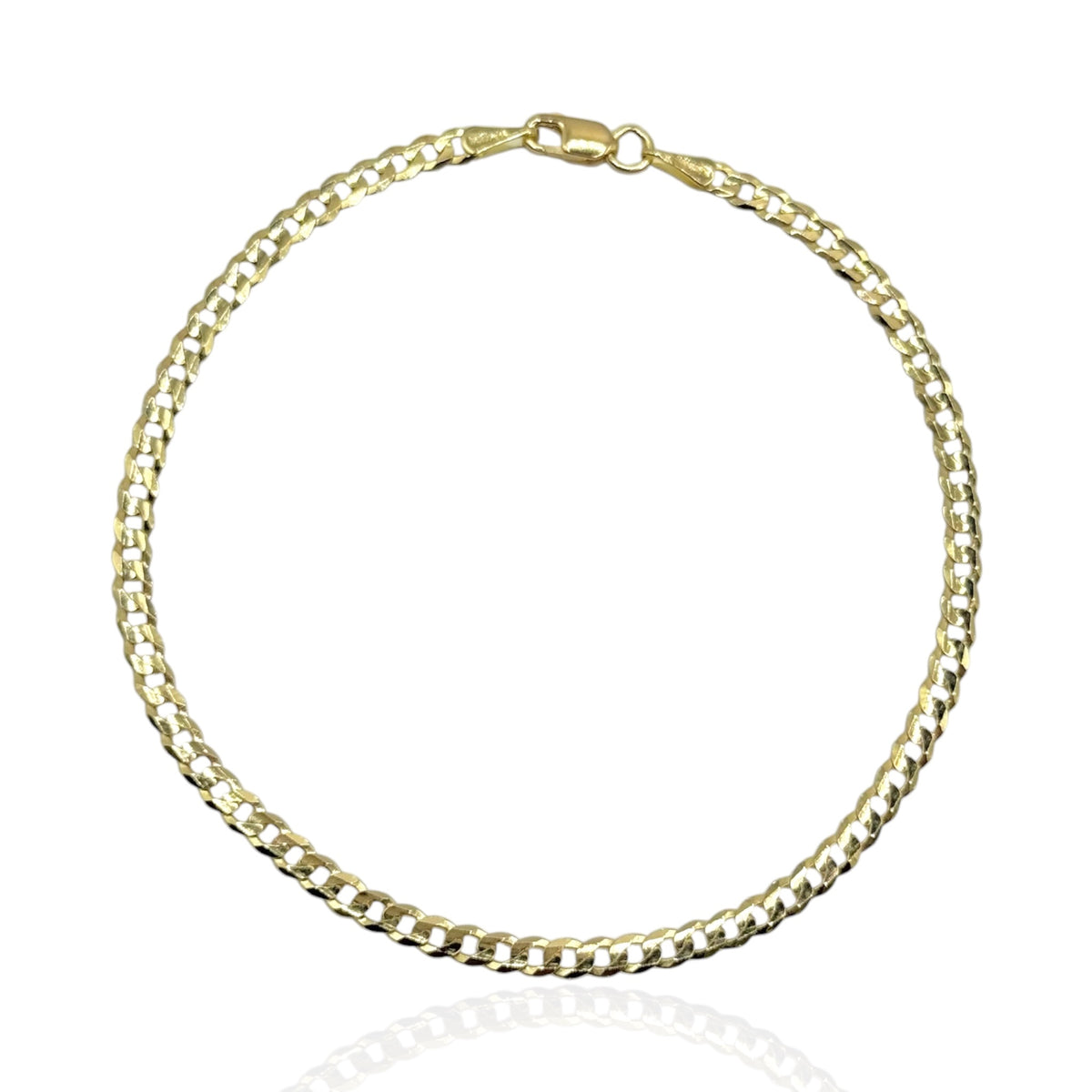 Pulsera Barbado Delgado de 21cm en 3mm Oro 10k