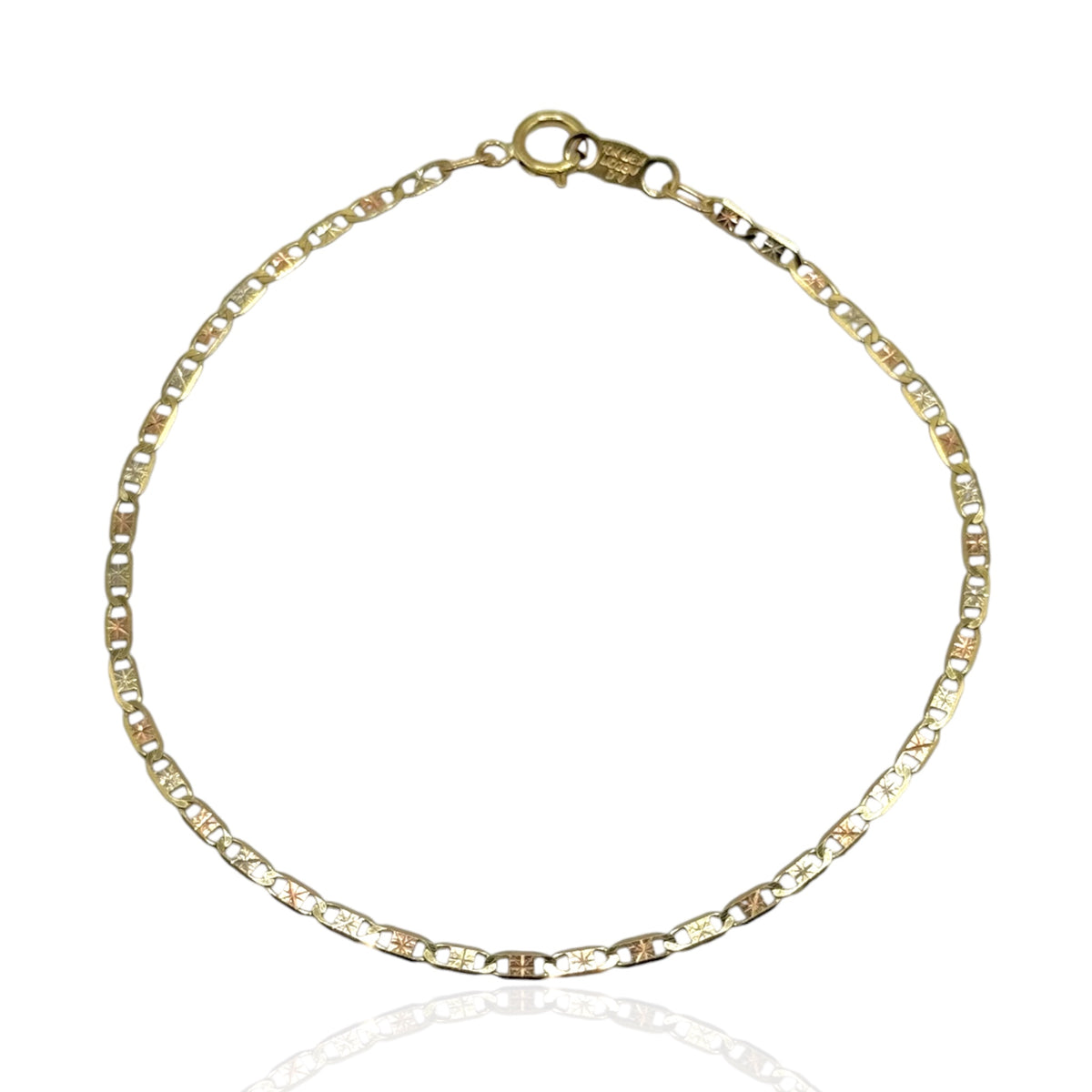 Pulsera Ancla Martillada en Oro 10k