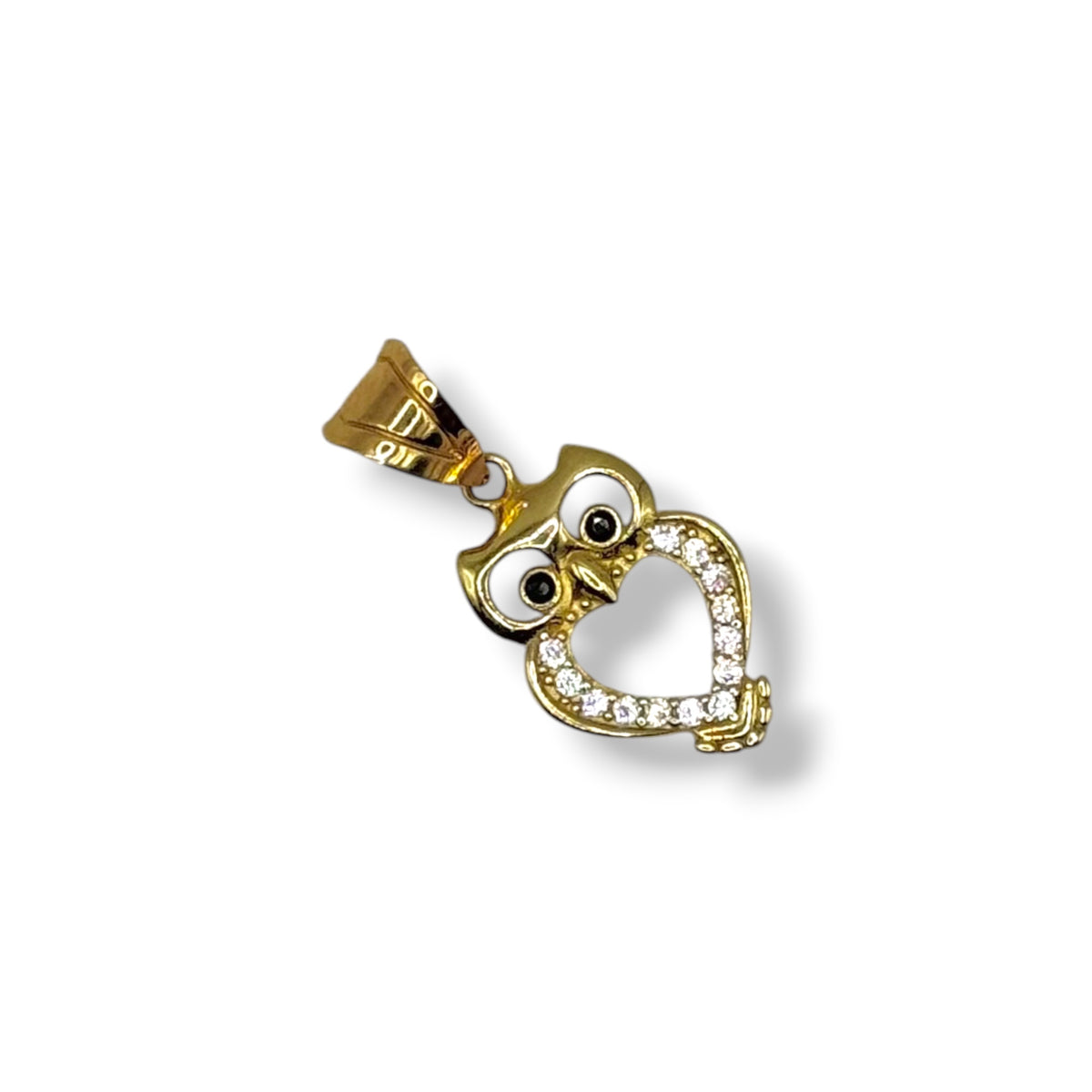 Búho con Corazón y Zirconias en Oro 10k