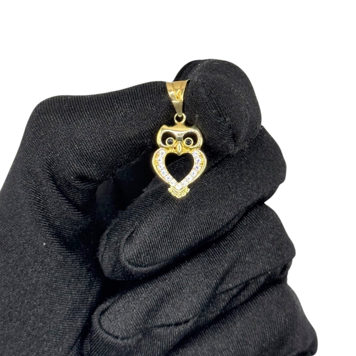 Búho con Corazón y Zirconias en Oro 10k