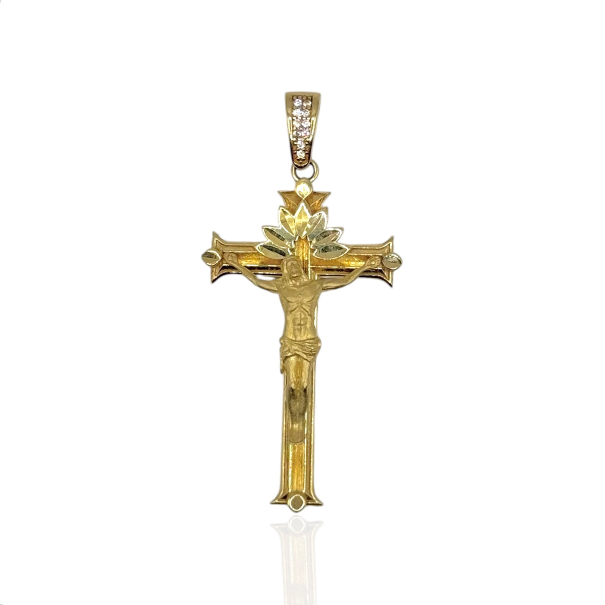 Cristo Crucificado Tricolor en Oro 10k