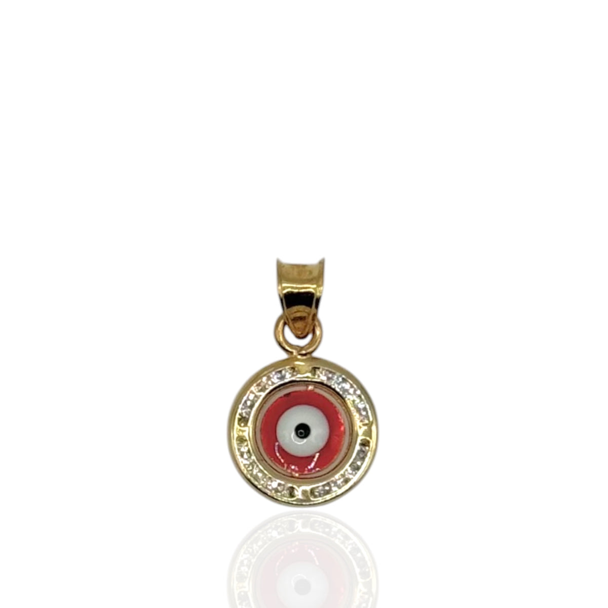 Ojo Turco Protector con Zirconias en Oro 10k