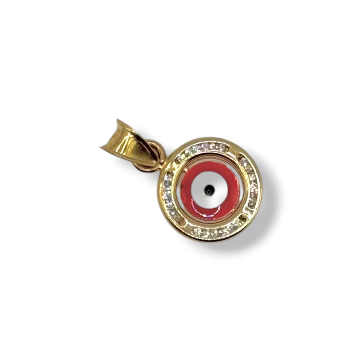 Ojo Turco Protector con Zirconias en Oro 10k